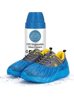 Amazon Blue Shoe Covers Disposable Non-Slip, 100 Pack (50 Pairs) Waterproof